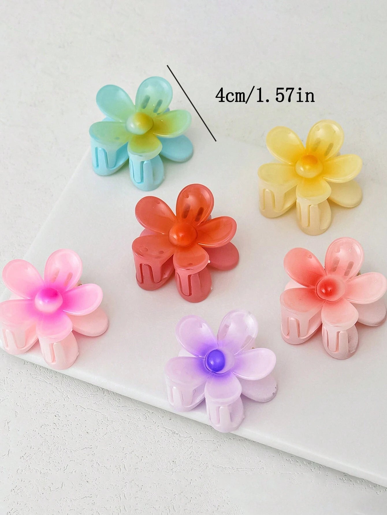 2PCs Mini Flower Hair Claws