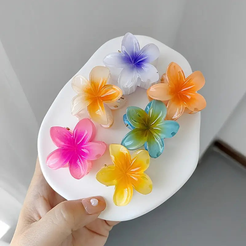 6/12PCS Small Candy Color Flower Clips